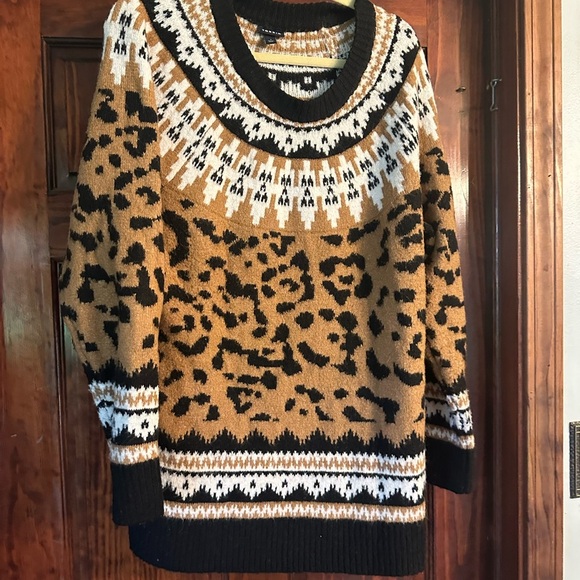 Torrid Black and Brown Leopard Print Sweater - Picture 1 of 3
